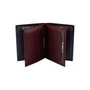 Zoozie Bags Cartera para Hombre de Piel Auténtica, Rojo Claret y Azul Oscuro